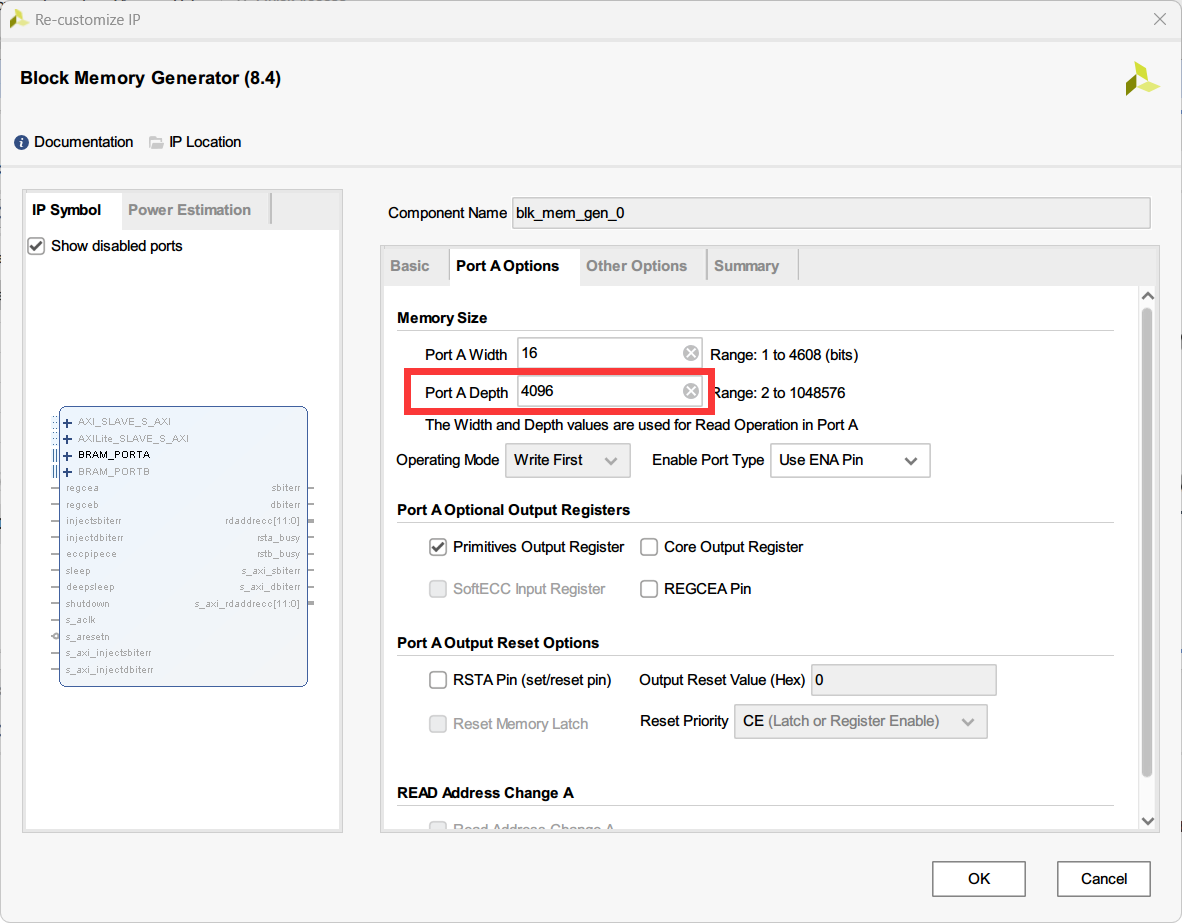 Block Memory Generator Memory Initialization