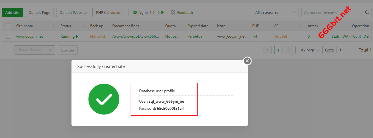 aapanel-create-site-done