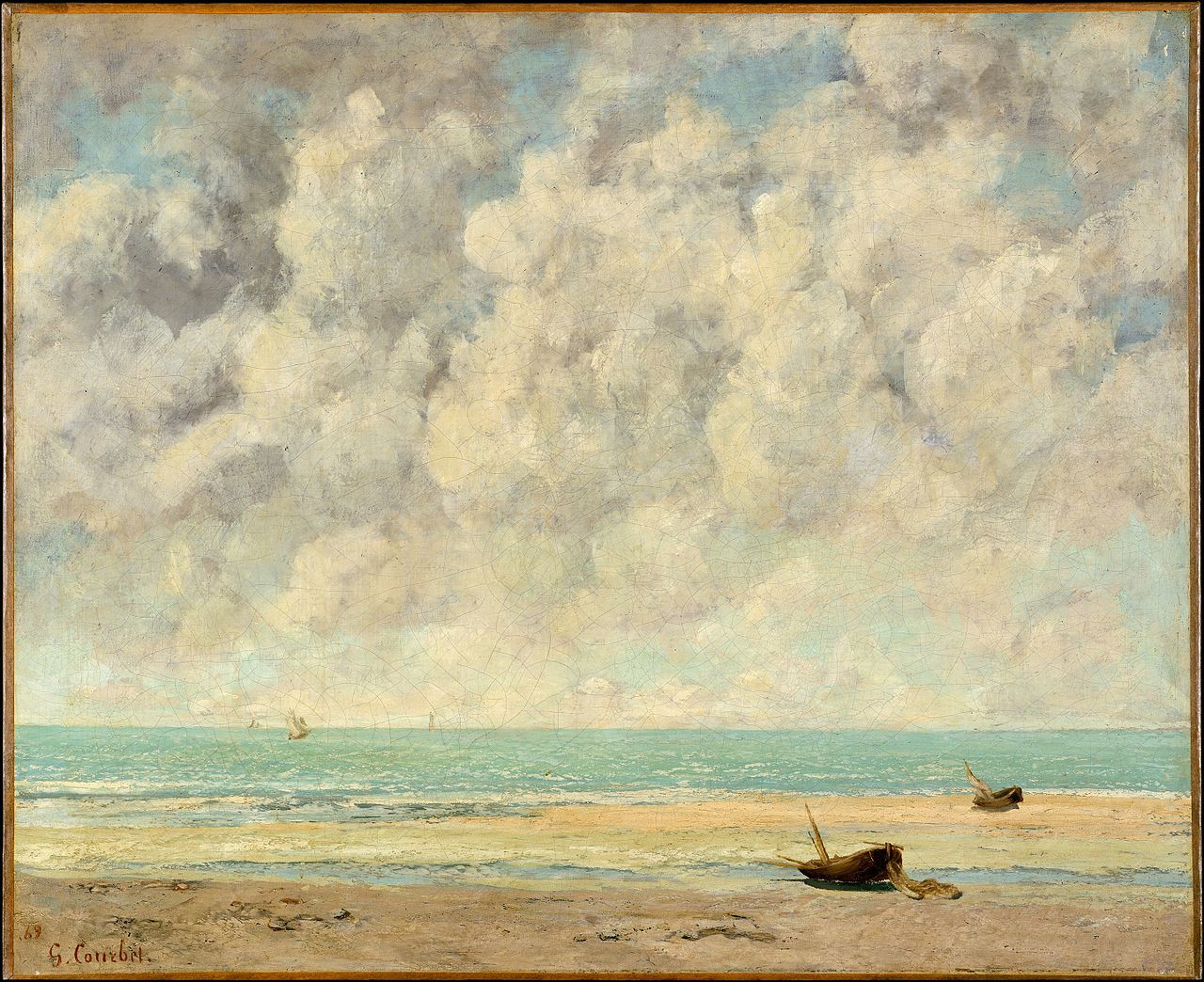 The Calm Sea is an 1869 painting by Gustave Courbet. Done in oil on canvas, the seascape depicts a beach on the Normandy coast stretched out before the English Channel.