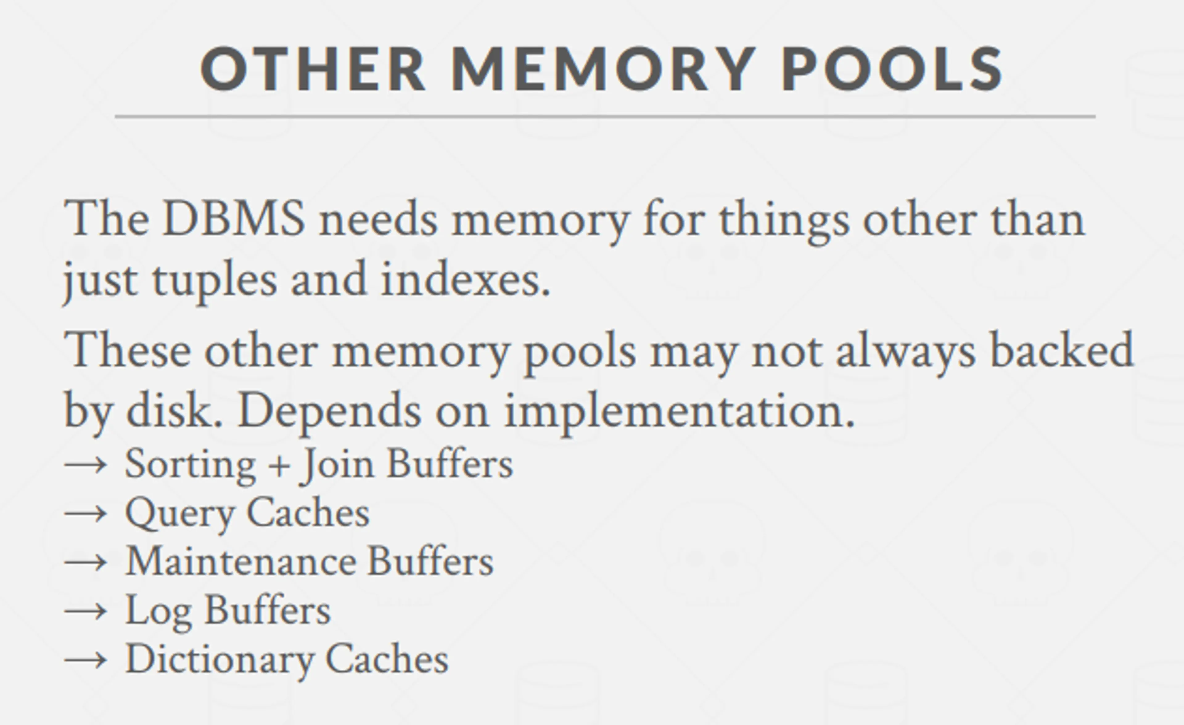 Other Buffer Pools