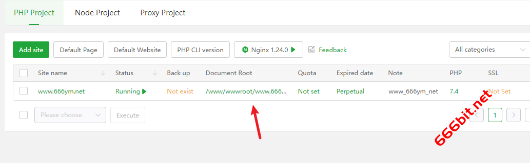 aapanel 网站目录
