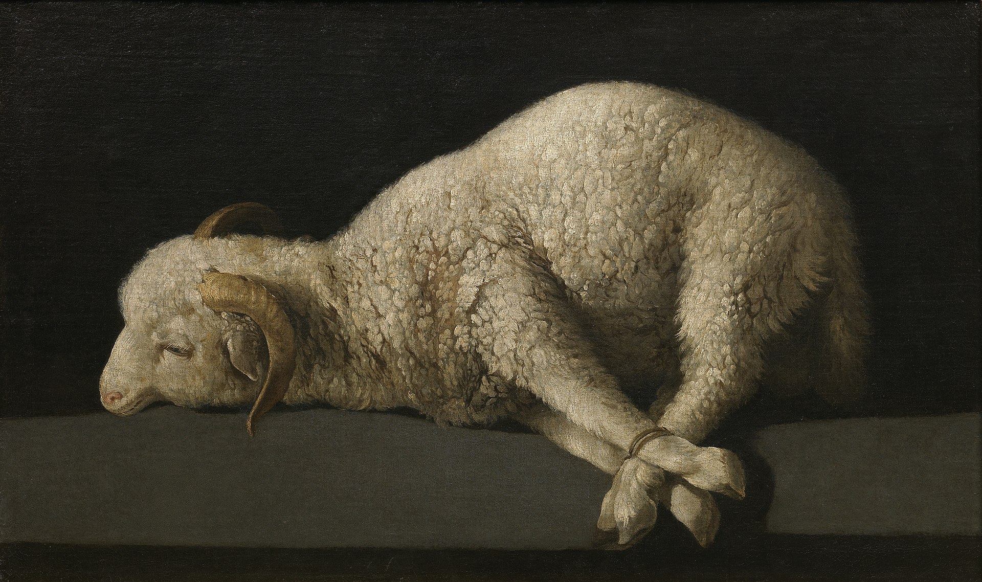 Agnus Dei (c. 1635–1640), 38 cm × 62 cm. Oil on canvas. Museo del Prado