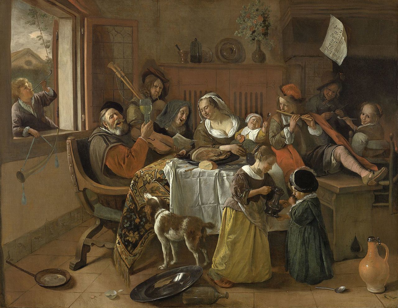 The Happy Family-Jan Steen Vrolijke huisgezin-1668