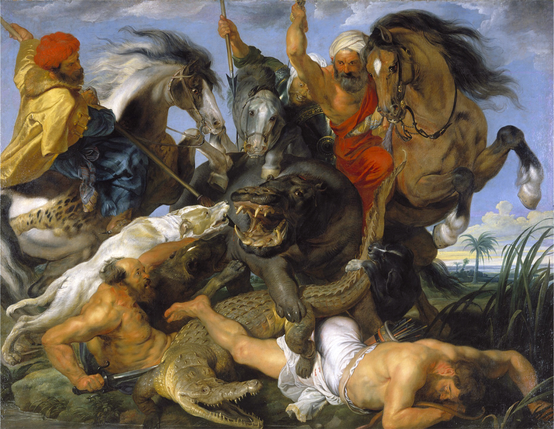 The Hippopotamus and Crocodile Hunt, Peter Paul Rubens, 1615–1616