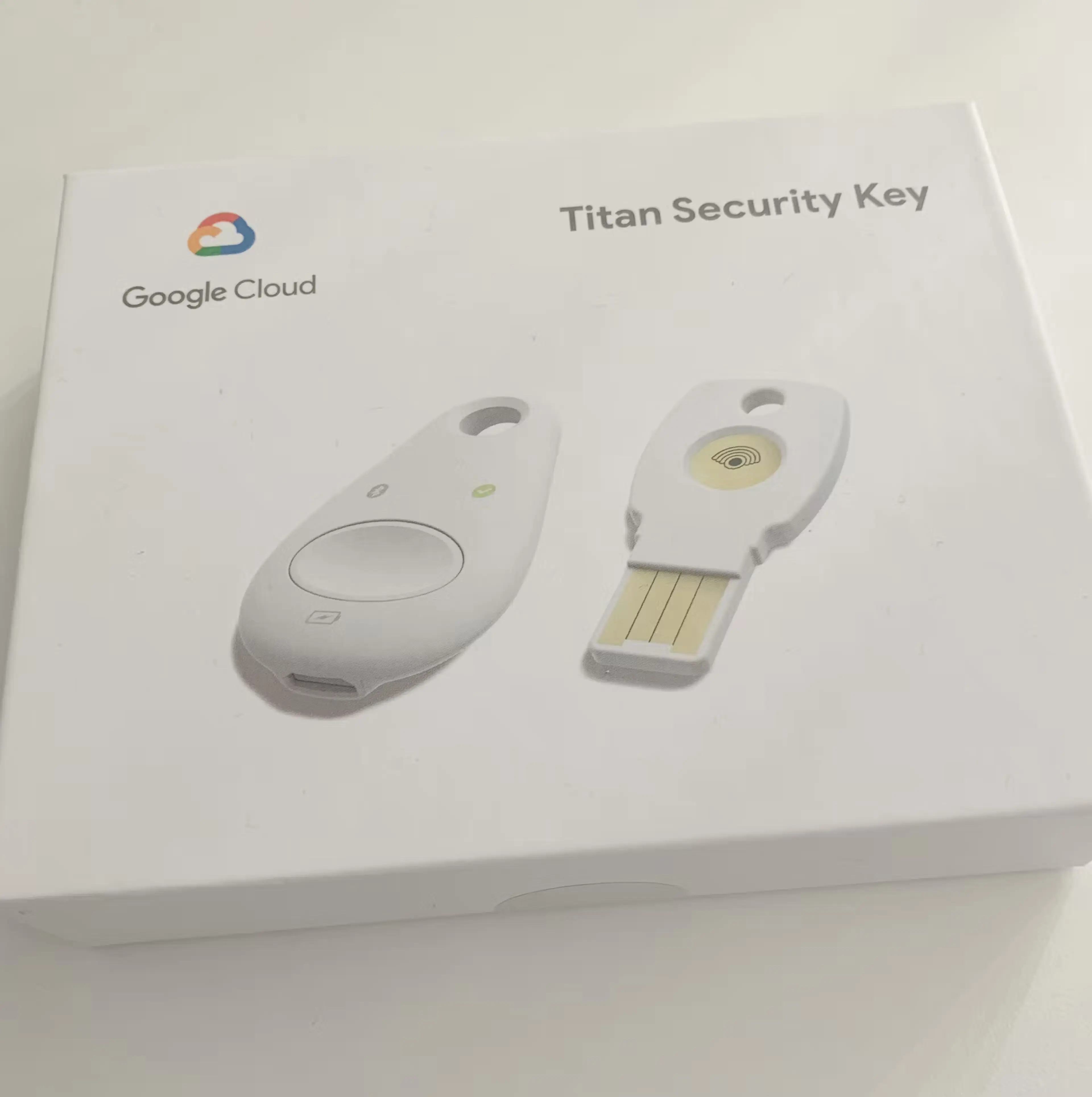 The box of the Titan Security Keys by Google