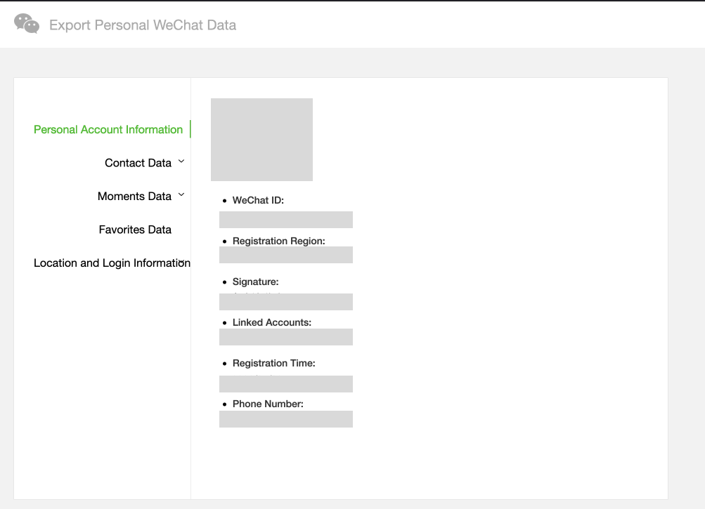 exported data