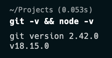 git & node version